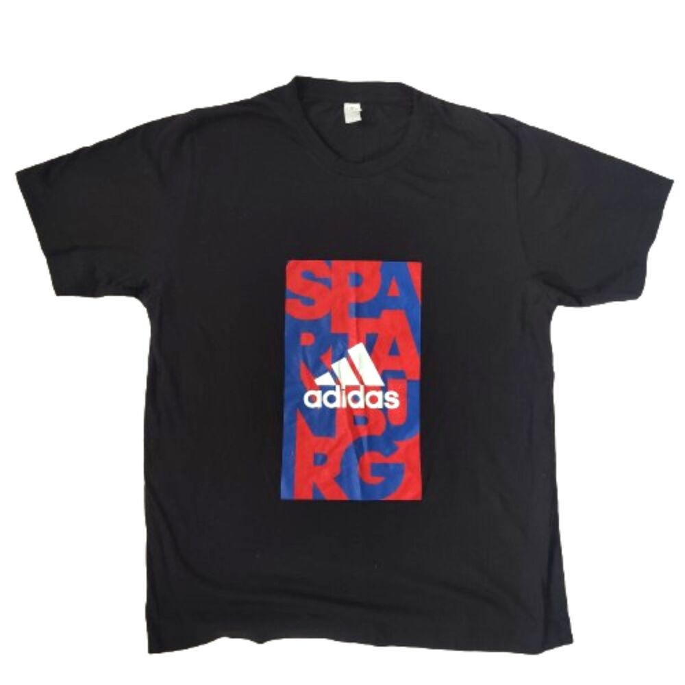 Alternative Apparel Adidas Graphic T Shirt Mens L Black Red Blue Logo Tee